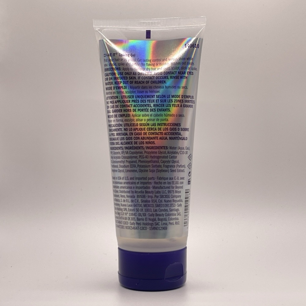 BTZ Beyond The Zone Spike It Defy Hair Gel 4 oz./118 g Tube ~ NEW Damaged Top - Picture 2 of 3